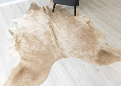 (Rare) Champagne Cowhide Rug (Size: 220 X 180 CM) CHR2397