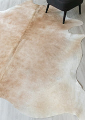 Beige And White Cowhide Rug (Size: 260 X 240 CM) CHR2399