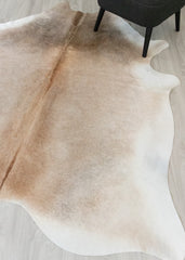 Beige And White Cowhide Rug (Size: 220 X 190 CM) CHR2356