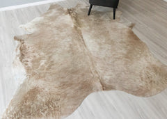 (Rare) Champagne Cowhide Rug (Size: 260 X 230 CM) CHR2407