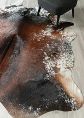 (Rare) Salt Pepper Tri-Color Cowhide Rug (Size: 240 X 210 CM) CHR2414