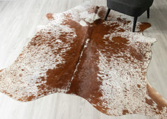 Salt Pepper Brown & White Cowhide Rug (Size: 230 X 200 CM) CHR2420