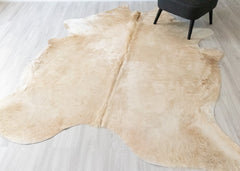(Rare) Champagne Cowhide Rug (Size: 250 X 220 CM) CHR2375