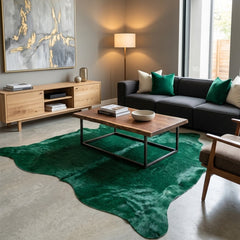 Dyed Emerald Green Cowhide Rug