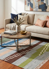 Modern Kilim Flatweave Wool Rug
