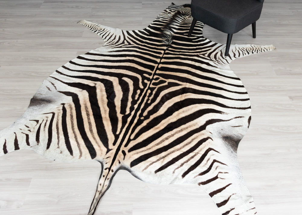 zebra skin rug
