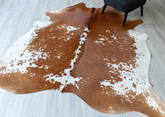 Salt Pepper Brown & White Cowhide Rug (Size: 230 X 210 CM) CHR1901