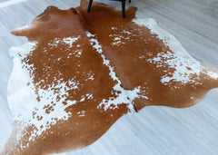 Salt Pepper Brown & White Cowhide Rug (Size: 230 X 210 CM) CHR1901