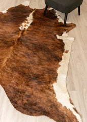 Medium White Spine Belly Brindle Cowhide Rug (Size: 240 X 210 CM) CHR1904