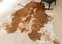 Salt Pepper Brown & White Cowhide Rug (Size: 230 X 200 CM) CHR1900