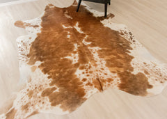 Salt Pepper Brown & White Cowhide Rug (Size: 230 X 200 CM) CHR1900