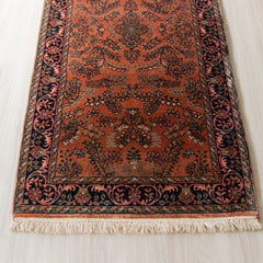 Oriental Agra Hand-Knotted Wool Hallway Indian Runner Rug - 75 x 270 CM