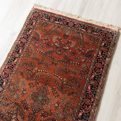 Oriental Agra Hand-Knotted Wool Hallway Indian Runner Rug - 75 x 270 CM