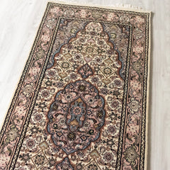 Oriental Agra Hand-Knotted Wool Hallway Indian Runner Rug – 84 x 340 CM
