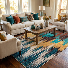 Multi-Colour Modern Style Area Rug