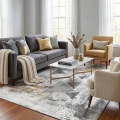 Modern Style Grey Area Rug