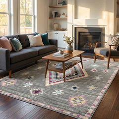 Multi-Colour Geometrical Area Rug