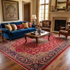 Vintage Sabzevar Hand-Knotted Wool Persian Rug (Size: 255 X 365 CM)