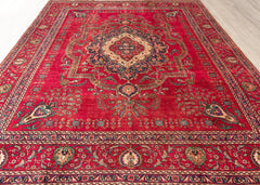 Vintage Tabriz Hand-Knotted Wool Persian Rug (Size: 300 X 380 CM)