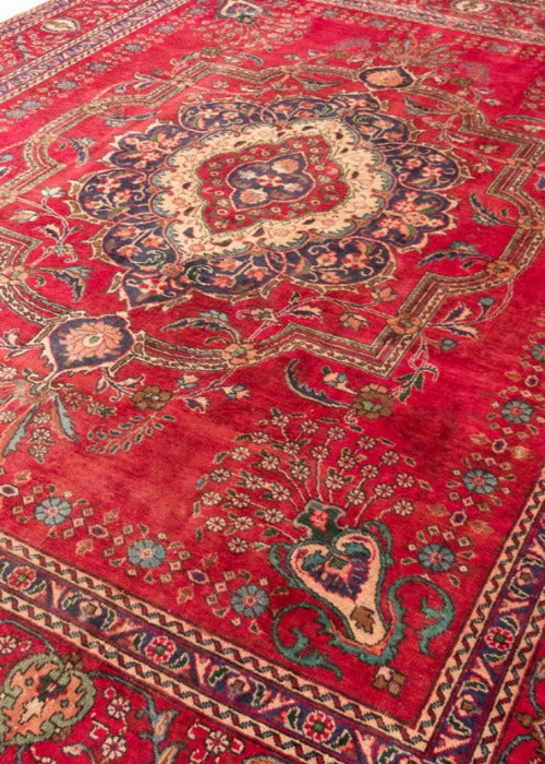 Vintage Tabriz Hand-Knotted Wool Persian Rug (Size: 300 X 380 CM)
