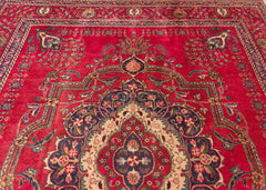 Vintage Tabriz Hand-Knotted Wool Persian Rug (Size: 300 X 380 CM)