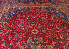 Vintage Sabzevar Hand-Knotted Wool Persian Rug (Size: 300 X 373 CM)