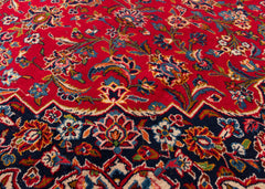 Signed Vintage Kashan Hand-Knotted Wool Persian Rug (Size: 270 X 346 CM)