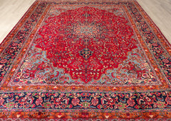 Vintage Sabzevar Hand-Knotted Wool Persian Rug (Size: 300 X 380 CM)