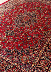 Signed Vintage Mashad Hand-Knotted Wool Persian Rug (Size: 245 X 340 CM)
