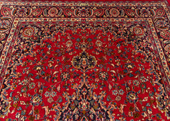 Signed Vintage Mashad Hand-Knotted Wool Persian Rug (Size: 245 X 340 CM)