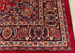 Signed Vintage Mashad Hand-Knotted Wool Persian Rug (Size: 245 X 340 CM)