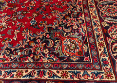 Signed Vintage Mashad Hand-Knotted Wool Persian Rug (Size: 245 X 340 CM)