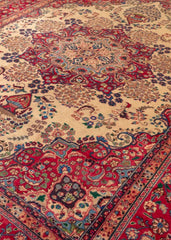 Vintage Sabzevar Hand-Knotted Wool Persian Rug (Size: 290 X 380 CM)