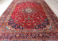 Vintage Kashan Hand-Knotted Wool Persian Rug (Size: 285 X 400 CM)