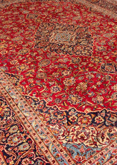 Vintage Kashan Hand-Knotted Wool Persian Rug (Size: 295 X 410 CM)