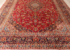 Vintage Kashan Hand-Knotted Wool Persian Rug (Size: 295 X 410 CM)