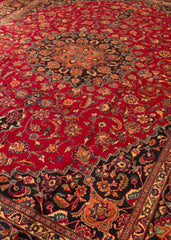 Vintage Mashad Hand-Knotted Wool Persian Rug (Size: 290 X 395 CM)
