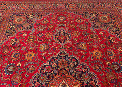Signed Vintage Mashad Hand-Knotted Wool Persian Rug (Size: 285 X 390 CM)