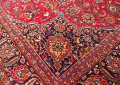 Signed Vintage Mashad Hand-Knotted Wool Persian Rug (Size: 285 X 390 CM)