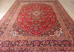 Vintage Kashan Hand-Knotted Wool Persian Rug (Size: 290 X 400 CM)