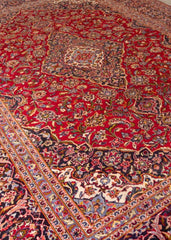 Vintage Kashan Hand-Knotted Wool Persian Rug (Size: 290 X 400 CM)