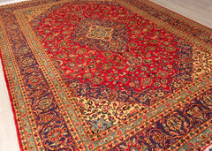 Vintage Kashan Hand-Knotted Wool Persian Rug (Size: 290 X 425 CM)