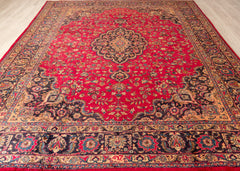 Signed Vintage Mashad Hand-Knotted Wool Persian Rug (Size: 300 X 380 CM)