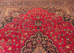 Signed Vintage Mashad Hand-Knotted Wool Persian Rug (Size: 300 X 380 CM)