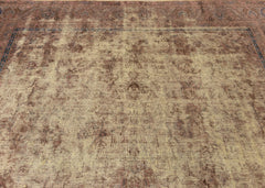 Vintage Overdyed Sabzevar Hand-Knotted Wool Persian Rug (Size: 280 X 370 CM)