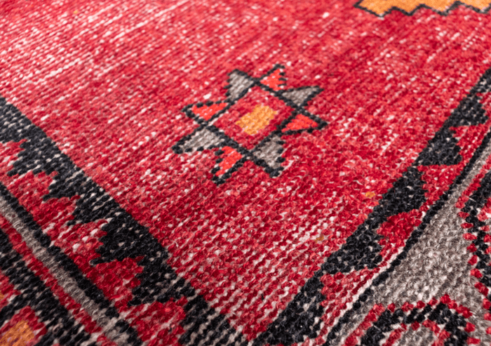 Vintage Turkish Hand- Knotted Wool Runner Rug