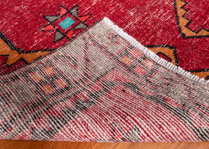 Vintage Turkish Hand- Knotted Wool Runner Rug
