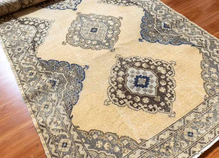 Vintage Turkish Hand- Knotted Wool Runner Rug