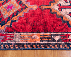 Vintage Turkish Hand- Knotted Wool Runner Rug