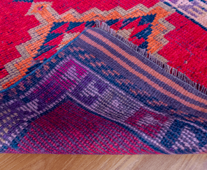 Vintage Turkish Hand- Knotted Wool Runner Rug